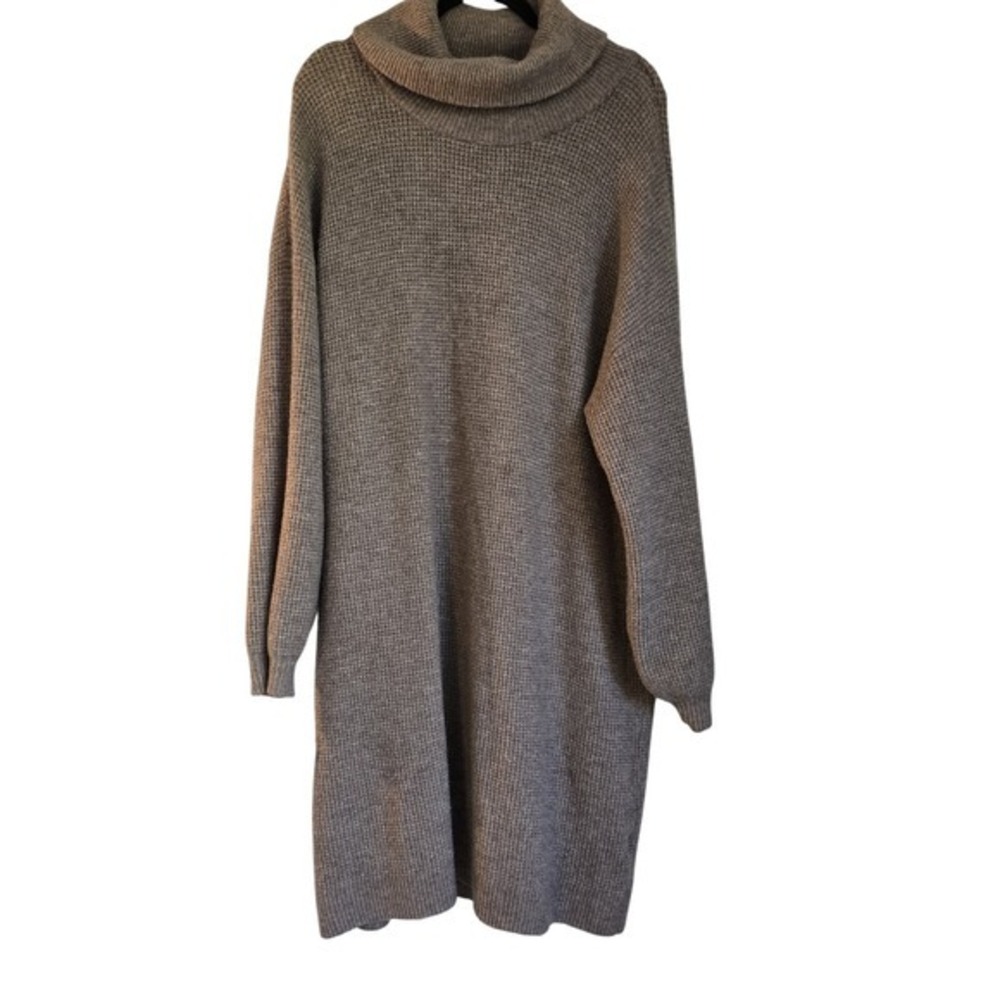 😀 NWOT - Women's Plus Size 3x - Cowl Knit Sweater Dress - Tan - Fall & Winter
